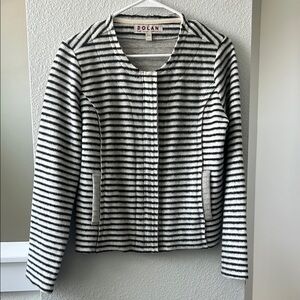 Dolan Black and White Striped soft Jacket - anthro